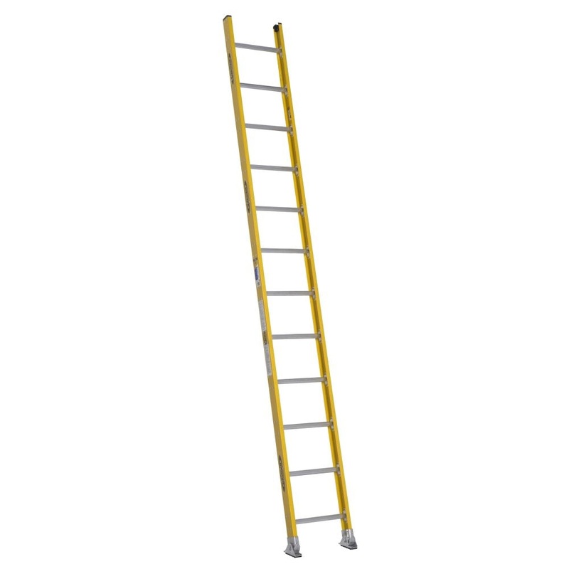 Werner 7112-1 12ft Type IAA Fiberglass Round Rung Straight Ladder