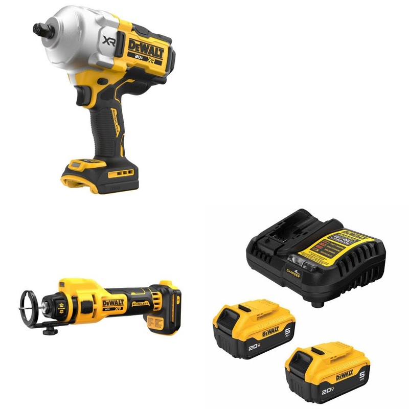 DeWalt DCF961B 20V MAX XR Impact Wrench Kit W/ DCE555B Drywall Tool and FREE DCB205-2C Battery Kit
