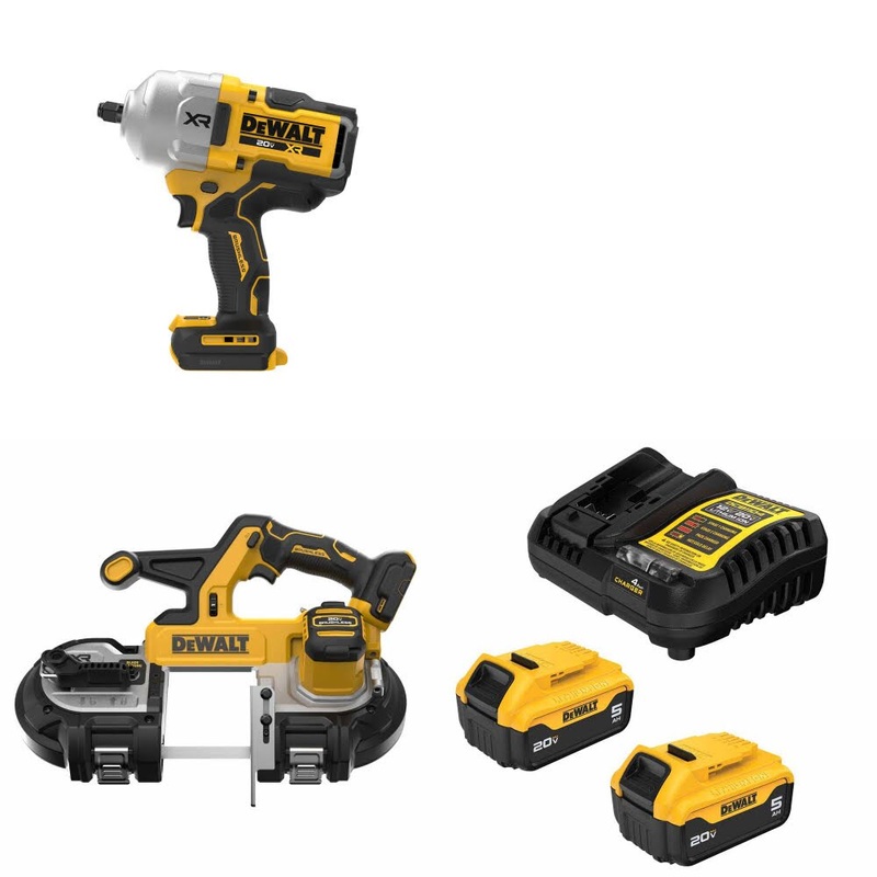 DeWalt DCF964B 20V MAX Impact Wrench Kit W/ DCS378B Band Saw and FREE DCB205 Battery Kit
