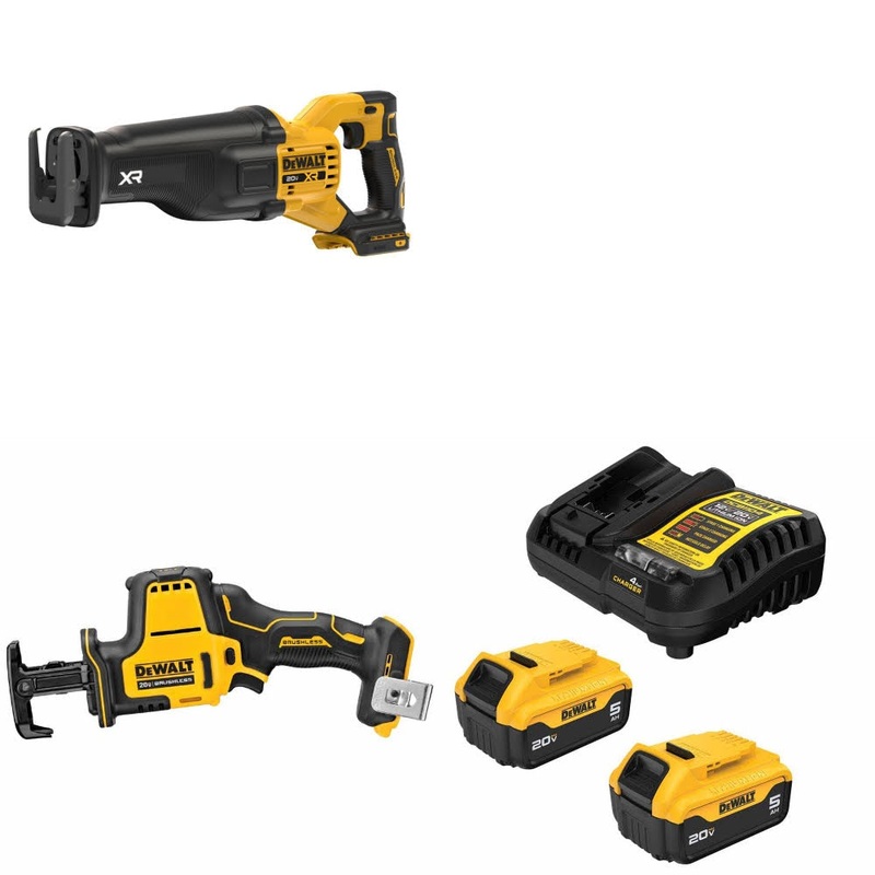 DeWalt DCS384B Reciprocating Saw Kit W/ DCS369B One-Handed Saw and FREE DCB205-2C Battery Kit