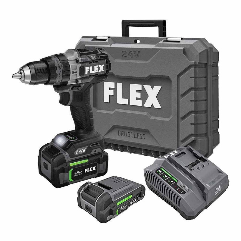 Flex FX1271T-2B 24V 1/2 2 Speed Hammer Drill Driver with Turbo Mode Kit