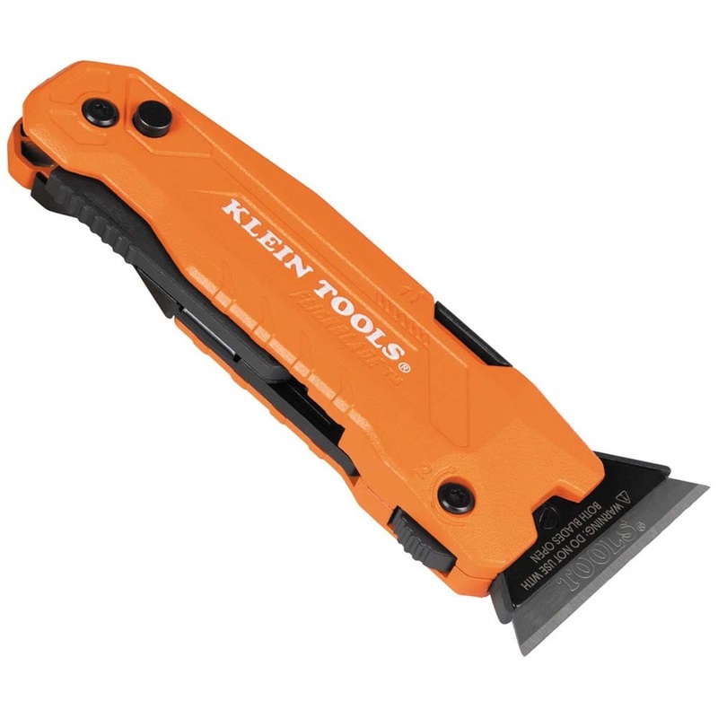 Klein 44306 FLICKBLADE 2-in-1 Utility Knife / Scraper with Blade Storage