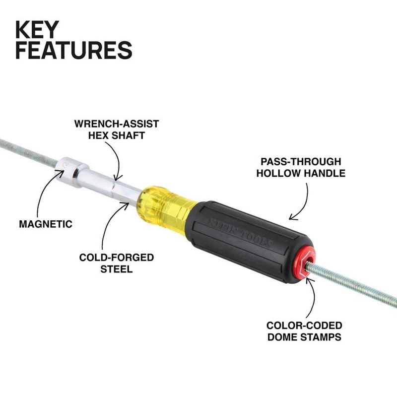 Klein 65412MAG Color-Coded Magnetic Hollow-Shaft Heavy-Duty Nut Driver, 1/2-Inch