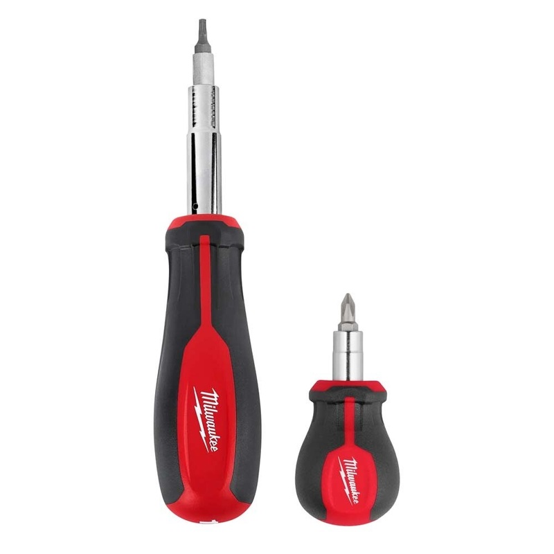 Milwaukee 48-22-2763 2pc 11-in-1 Multi-Bit Screwdriver and 6-IN-1 Stubby Multi-Bit Screwdriver