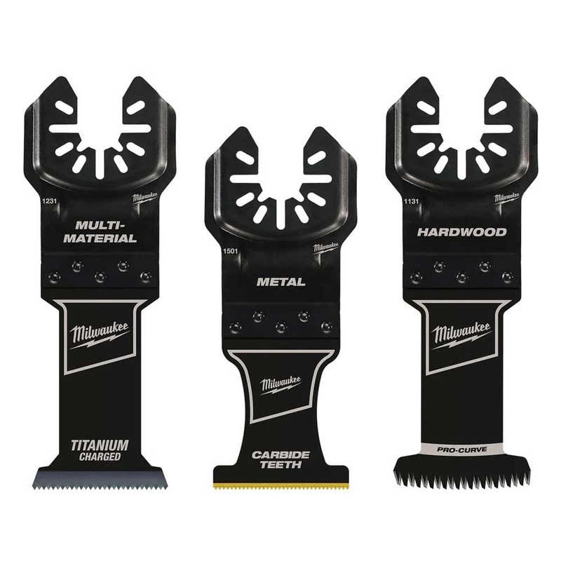 Milwaukee 49-10-9001 Oscillating Multi-Tool Blade Kit (3-Piece) for Metal, Wood, and Hardwood