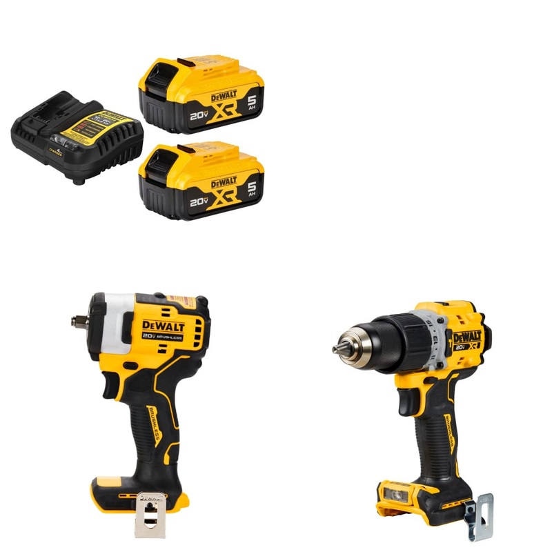 DeWalt DCB205-2C 20V Starter Kit W/ FREE DCF913B Impact Wrench & Drill/Driver