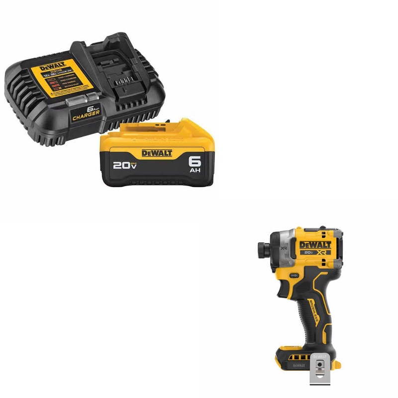 DeWalt DCB206C Battery Kit W/ FREE DCF860B Impact Driver