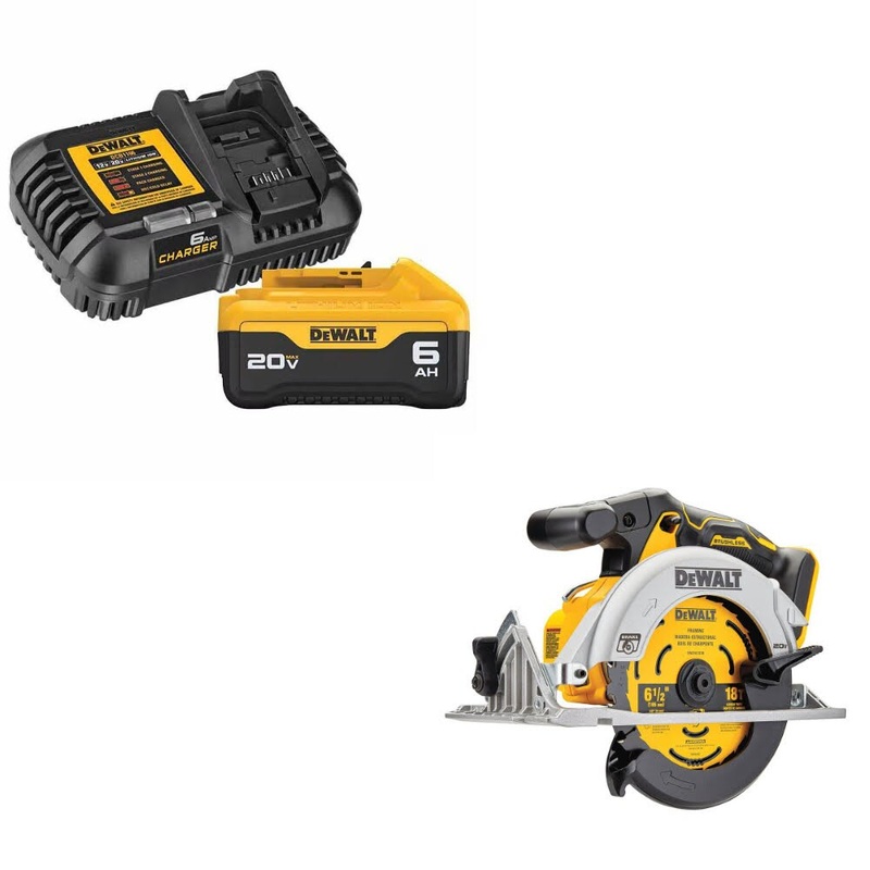 DeWalt DCB206C Battery Kit W/ FREE DCS565B Circular Saw