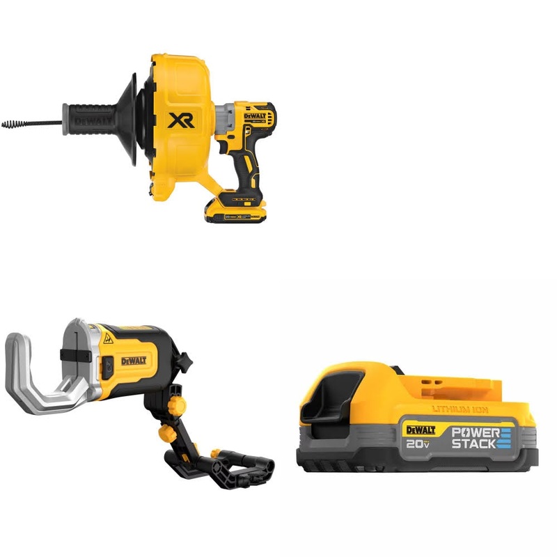 DeWalt DCD200D1 Drain Snake Kit W/ FREE DWAPVCIR Pipe Cutter and FREE DCBP034 Battery