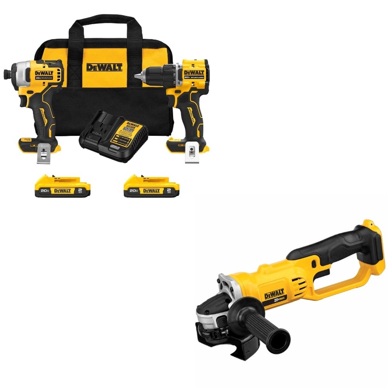 DeWalt DCK225D2 ATOMIC 20V MAX 2 Tool Combo Kit w/ DCG412B 20V Max Grinder Tool