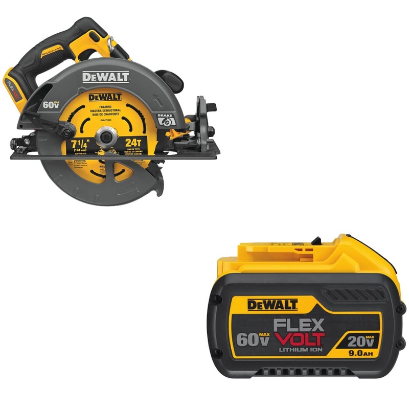 DeWalt DCS578B 60V Max 7-1/4 Circ Saw Bare w/ FREE DCB609 20V/60V MAX Battery
