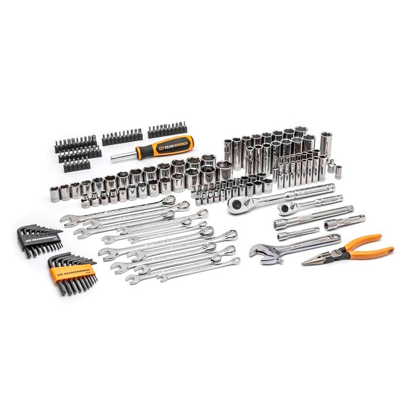 GearWrench GWPRO168 168 Piece 1/4 & 3/8 Drive 72-Tooth 6 Point Professional Tool Set