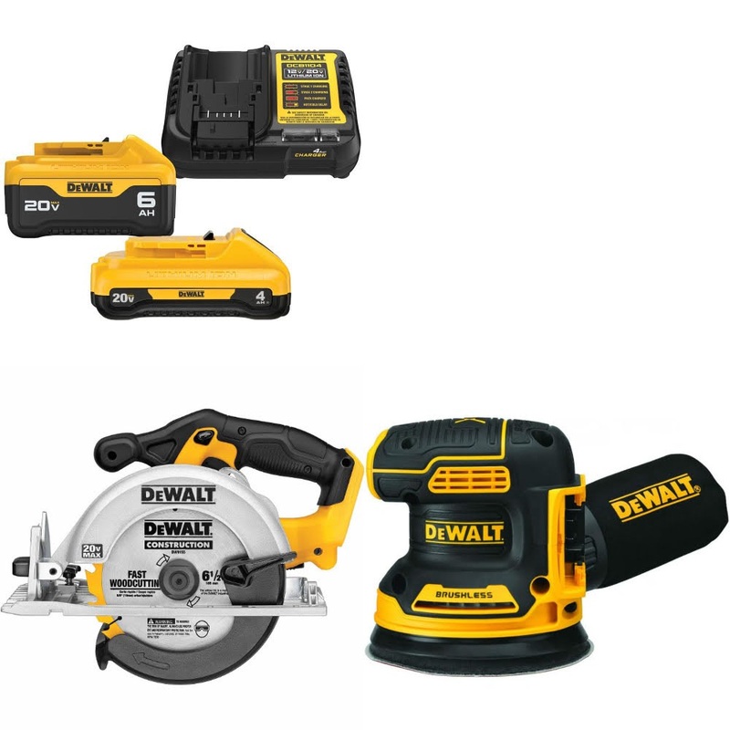 DeWalt DCB2460C Battery & Charger Kit W/ FREE DCS391B Saw and FREE DCW210B Sander