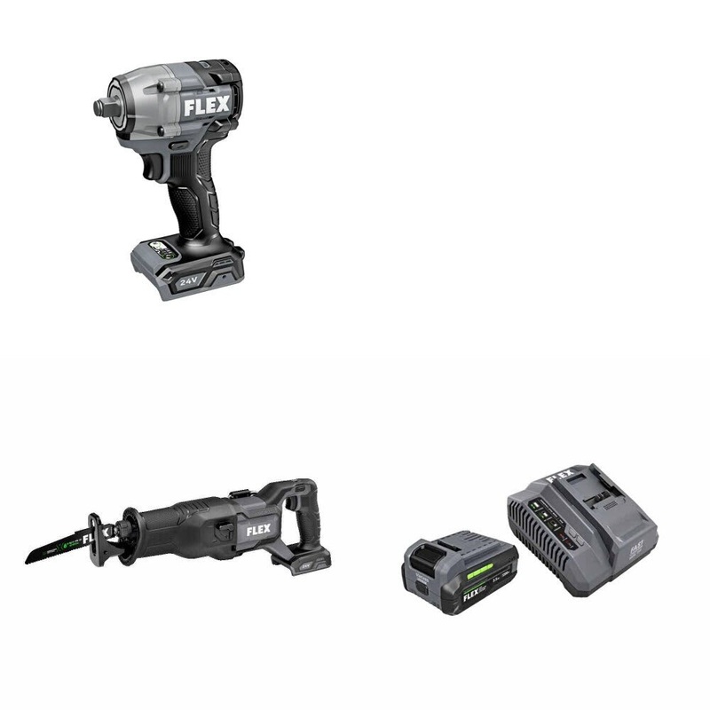 Flex FX1431-Z Impact Wrench Kit W/ FX2271-Z Recip Saw and FREE FX0411-1F Kit
