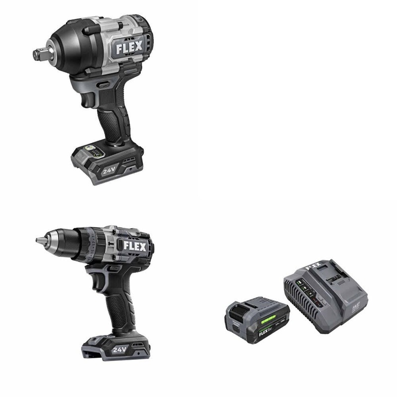 Flex FX1451-Z Impact Wrench Kit W/ FX1271T-Z Hammer Drill and FREE FX0411-1F Kit