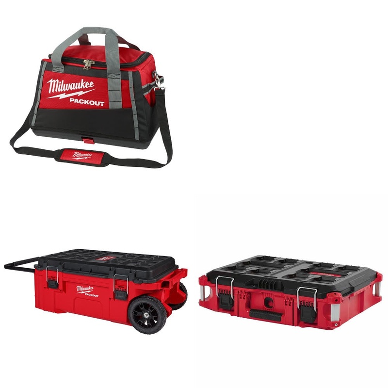 Milwaukee 20 PACKOUT Tool Bag Kit W/ Rolling Tool Chest and FREE Tool Box