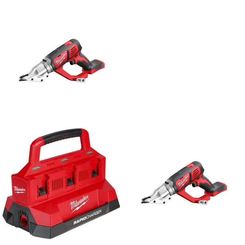 Milwaukee 2635-20 Double Cut Shear, 2 Pack Kit W/ 48-59-1809 Rapid Charger
