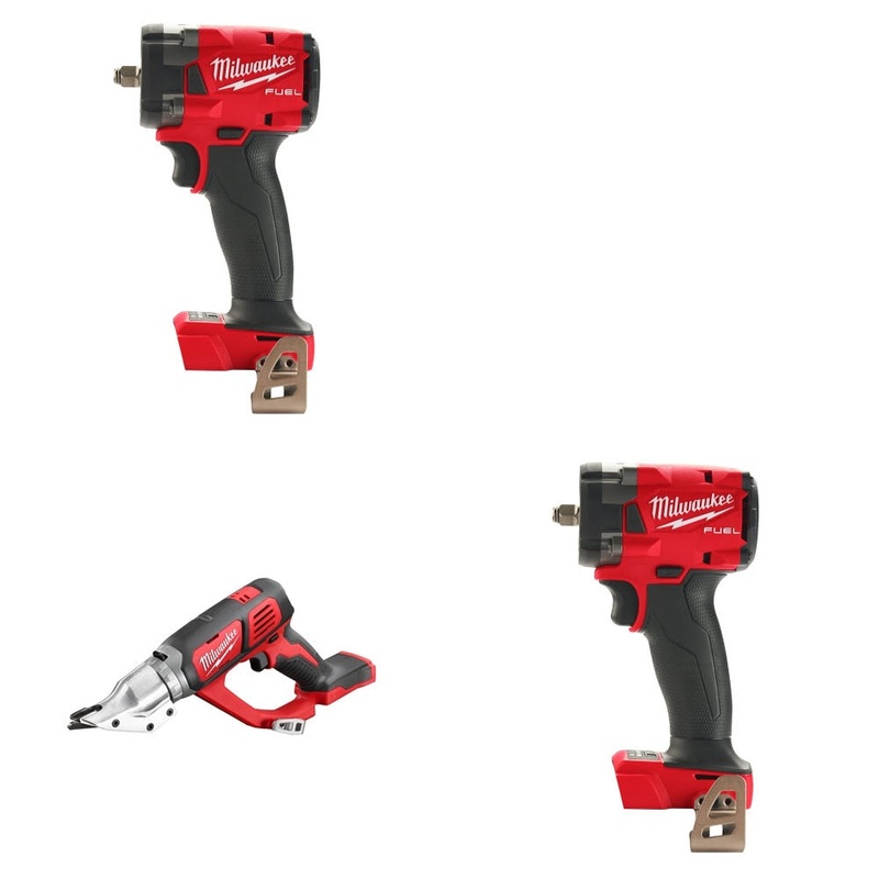 Milwaukee 2854-20 3/8 Impact Wrench, 2 Pack Kit W/ 2635-20 Shear