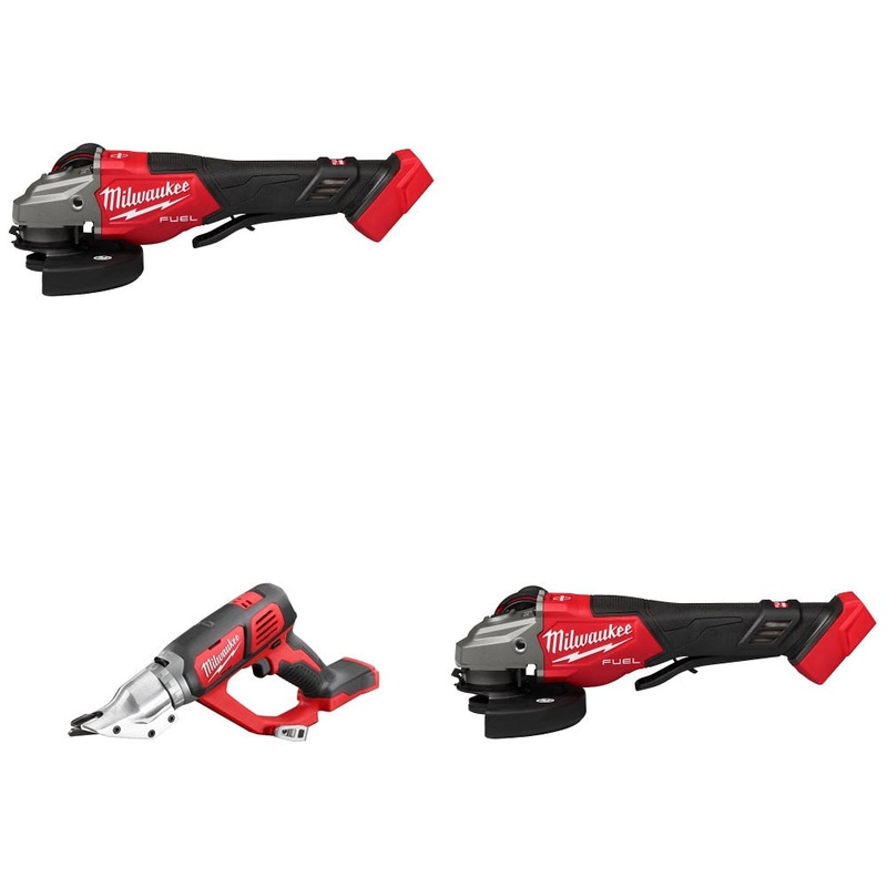 Milwaukee 3670-20 Braking Grinder, 2 Pack Kit W/ 2635-20 Double Cut Shear