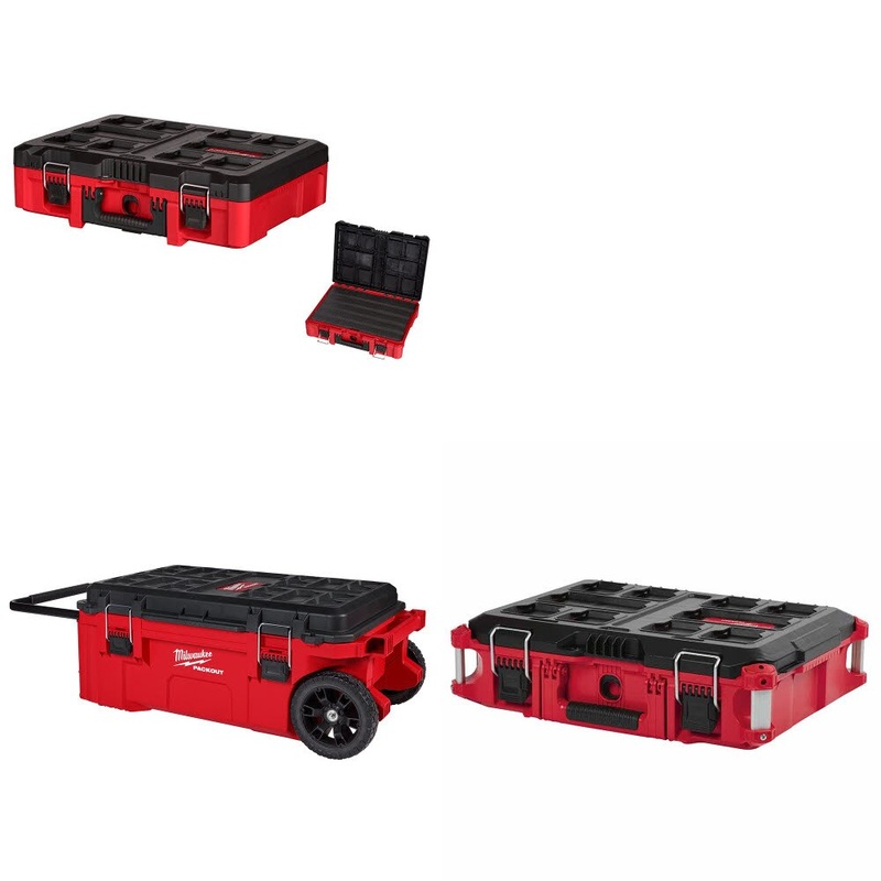 Milwaukee 48-22-8450 Packout Tool Case Kit W/ 48-22-8428 Rolling Chest and FREE 48-22-8424 Tool Box