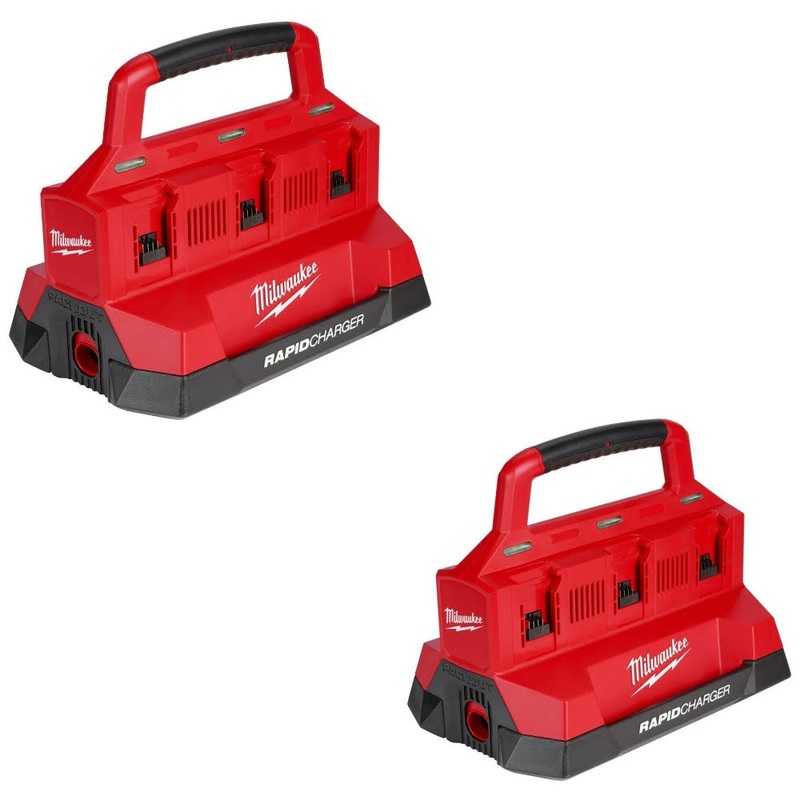 Milwaukee 48-59-1809 M18 PACKOUT Six Bay Rapid Charger, 2 Pack Kit