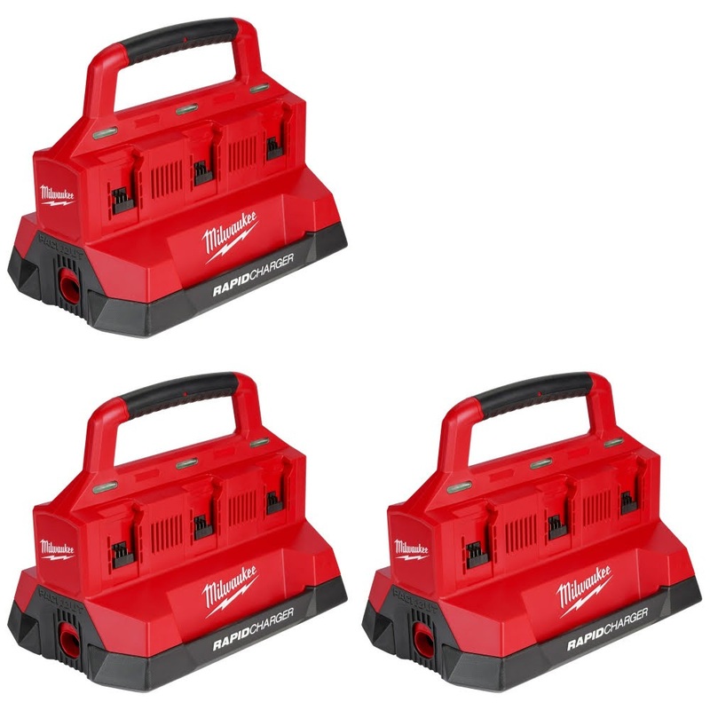 Milwaukee 48-59-1809 M18 PACKOUT Six Bay Rapid Charger, 3 Pack Kit
