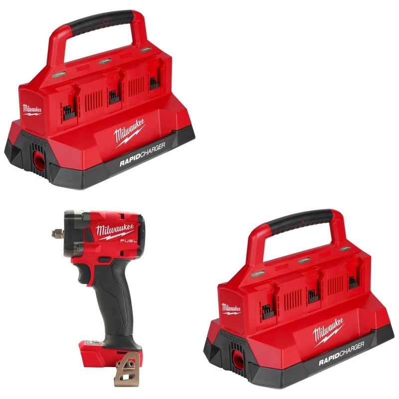 Milwaukee 48-59-1809 Six Bay Charger, 2 Pack Kit W/ 2854-20 Impact Wrench