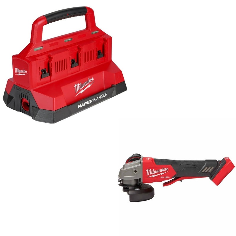 Milwaukee M18 PACKOUT Six Bay Charger Kit W/ 2888-20 Variable Speed Grinder
