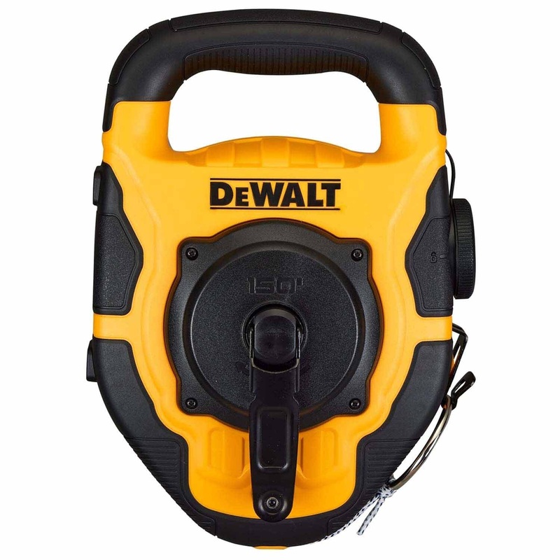 DeWalt DWHT48337 Large Capacity Chalk Reel for Concrete and Masonry Layouts, 150 ft Braided String