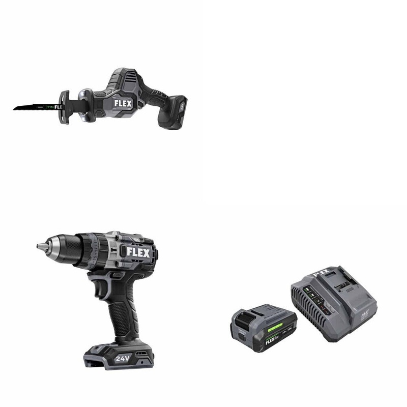 Flex FX2241-Z Reciprocating Saw Kit W/ FX1271T-Z Hammer Drill and FREE FX0411-1F Kit