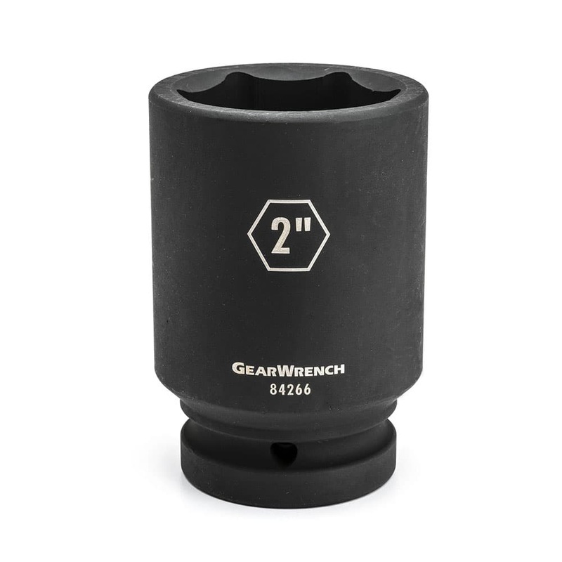 GearWrench 84273 1 Drive 6 Point Deep Impact SAE Socket 2-9/16 for Heavy-Duty Fastening