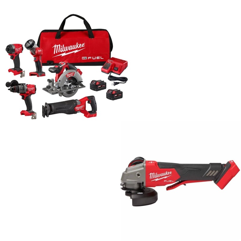Milwaukee 3697-25 M18 FUEL 5-Tool Combo Kit W/ FREE 2888-20 M18 FUEL Grinder