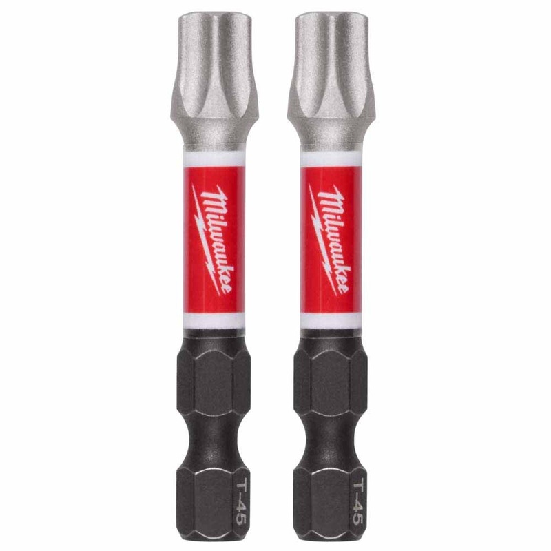 Milwaukee 48-32-6000 SHOCKWAVE Impact Duty 2 T45 Impact Bits 2 Pack   Wear Guard Tip, Impact Rated