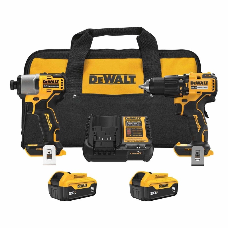 DeWalt DCK203P2 20V MAX 2-Tool Hammer Drill/Impact Combo Kit with Batteries and Charger