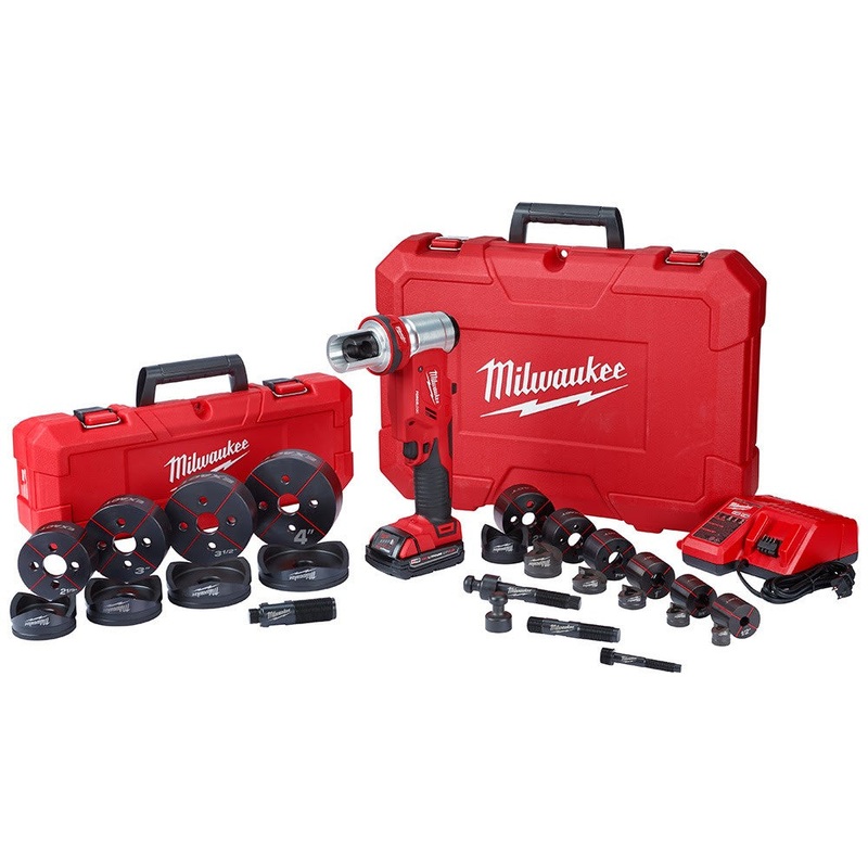 Milwaukee 2677-23 M18 FORCELOGIC 6T Knockout Tool 1/2 – 4 Kit