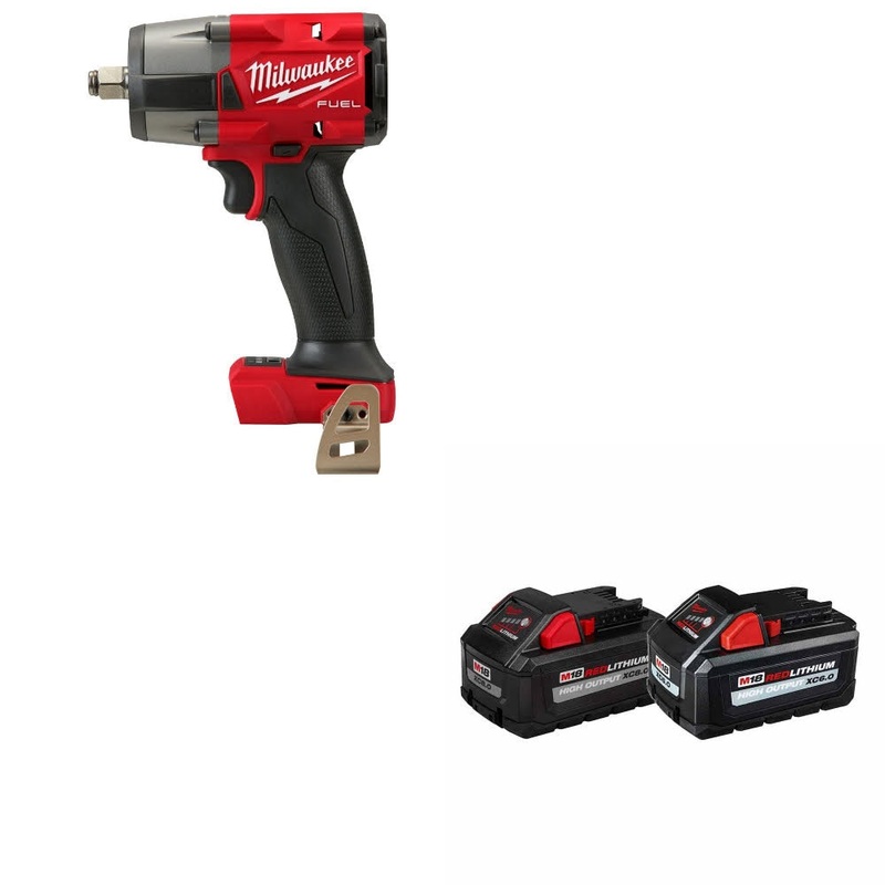 Milwaukee 2962-20 M18 FUEL 1/2 Impact Wrench W/ 48-11-1868 M18 18V Battery, 2Pk