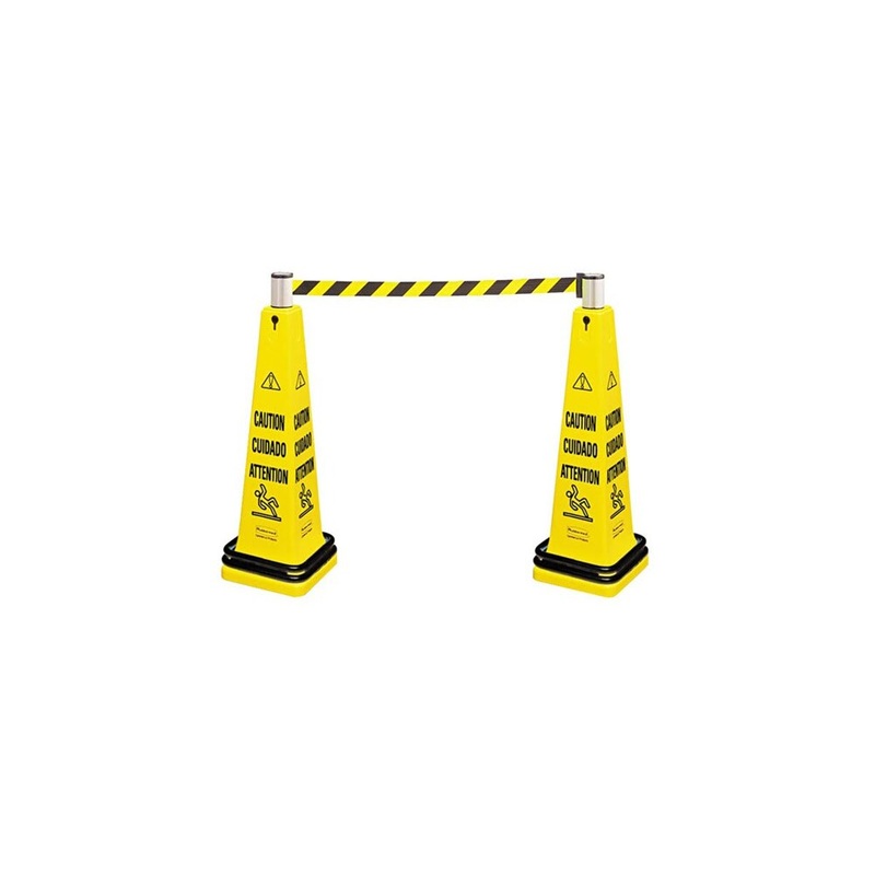 Rubbermaid FG628700YEL Multilingual Floor Cone Barricade System, 36 Yellow