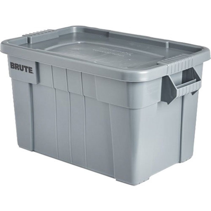 Rubbermaid FG9S3100GRAY 20 Gallon BRUTE Tote Gray with Lid