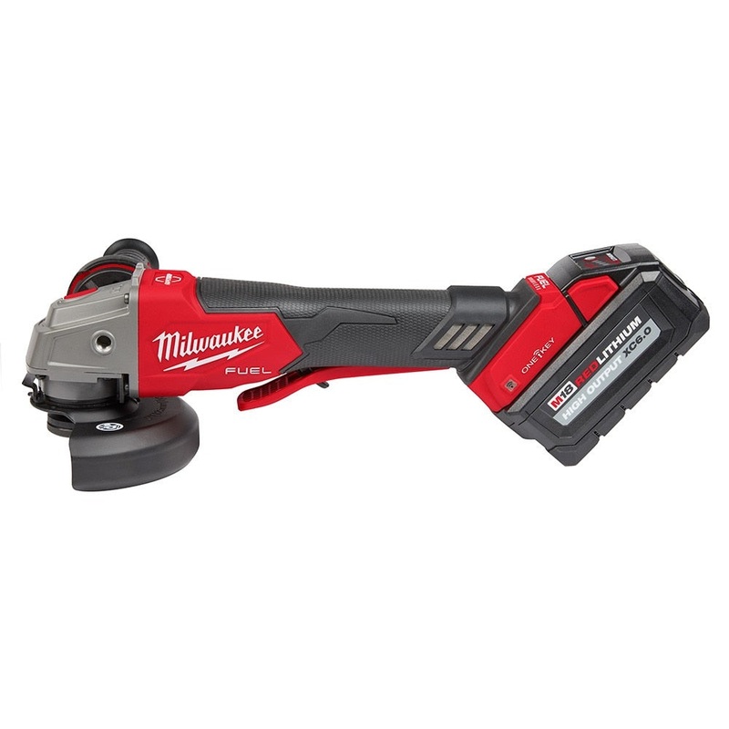 Milwaukee 2882-22 M18 FUEL 4-1/2 / 5 Braking Grinder w/ ONE-KEY  Paddle Switch, No-Lock Kit