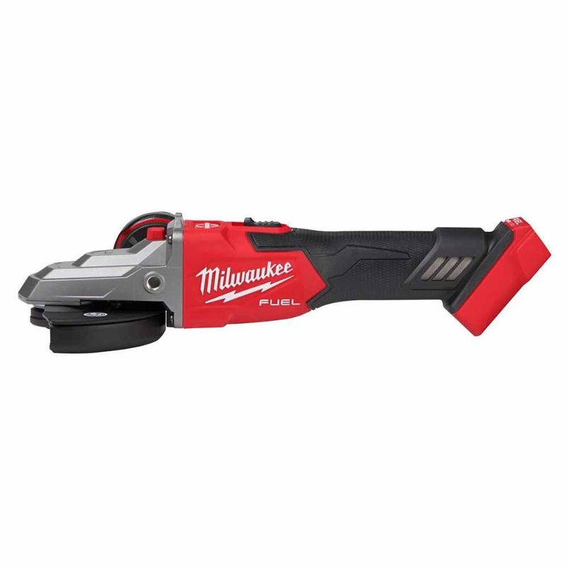 Milwaukee 2887-20 M18 FUEL 5 Flathead Braking Grinder, Slide Switch Lock-On