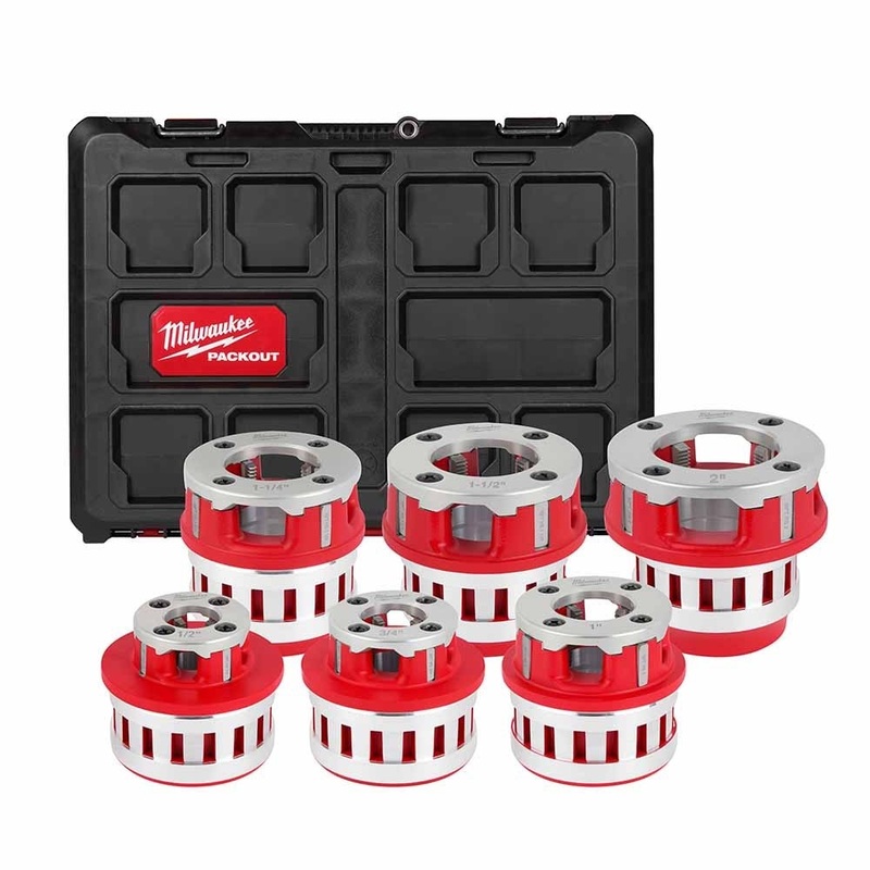Milwaukee 48-36-1060 1/2 – 2 High Speed NPT Portable Pipe Threading Forged Aluminum Die Head Kit
