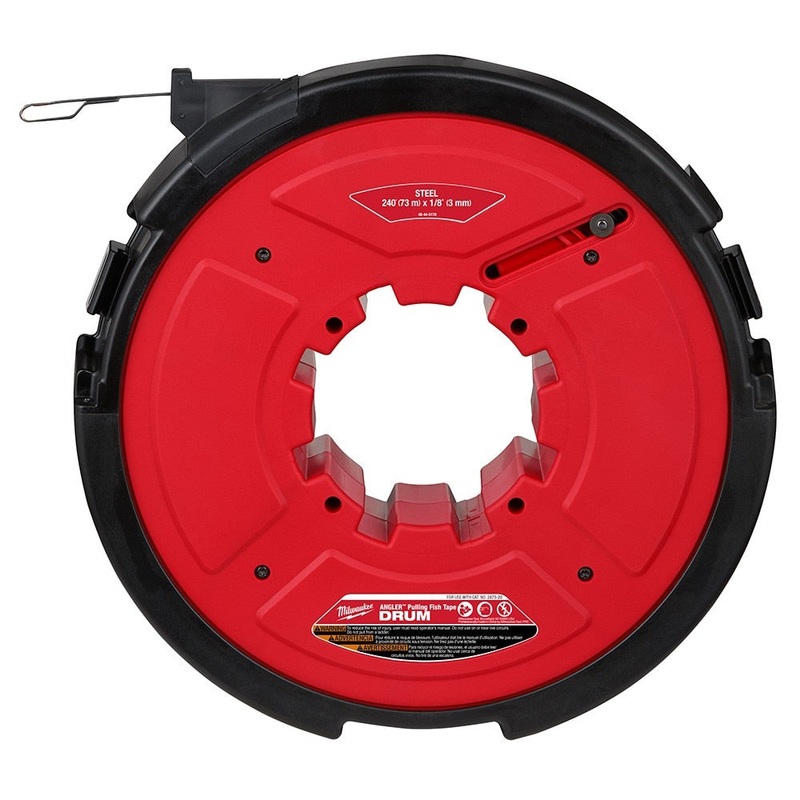 Milwaukee 48-44-5178 M18 FUEL Angler 240′ x 1/8 Steel Pulling Fish Tape Drum