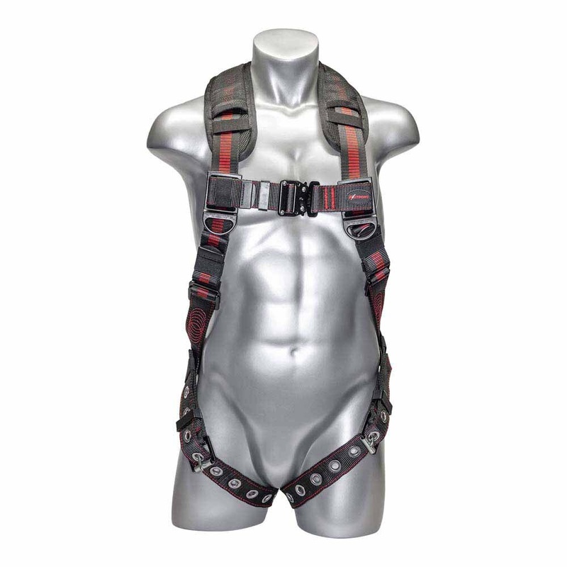KStrong UFH15201GQ(M-L) Elite+ 5-Point Full Body Harness, Dorsal D-Ring, ANSI