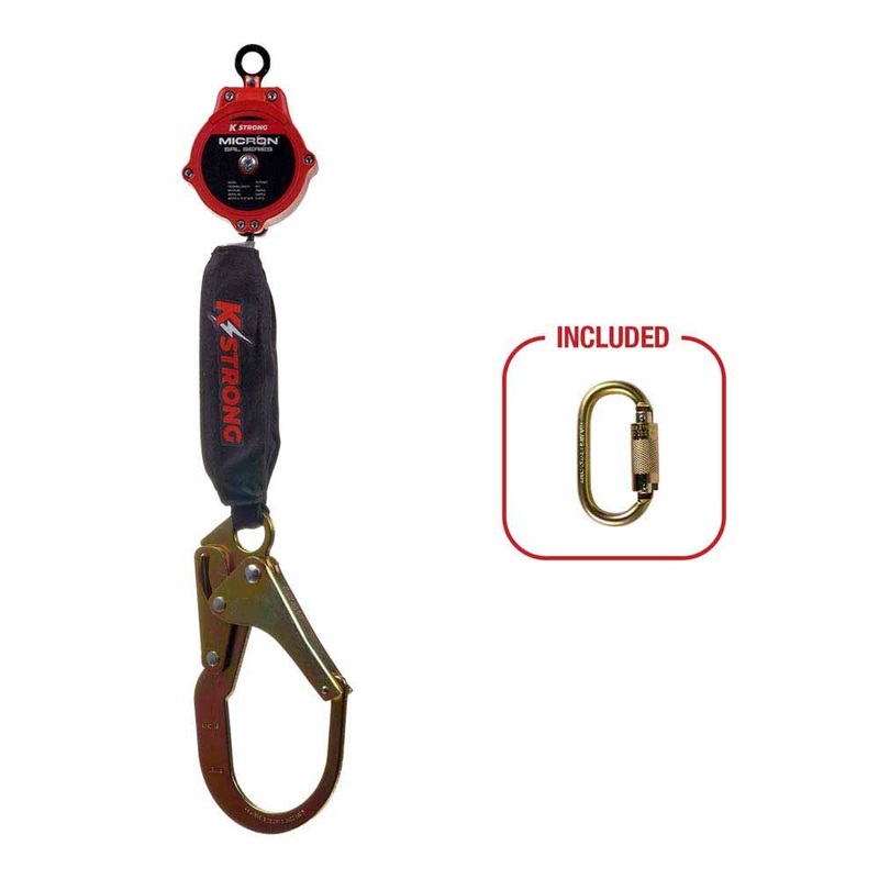 KStrong UFS354002 6 ft. Micron SRL with Rebar Hook and Carabiner  Lightweight Fall Protection
