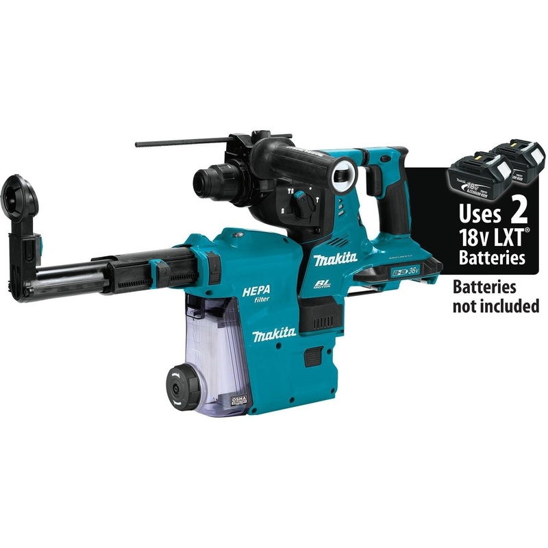 Makita XRH10ZW 18V X2 LXT Brushless 1-1/8 Rotary Hammer, SDS-Plus Bits