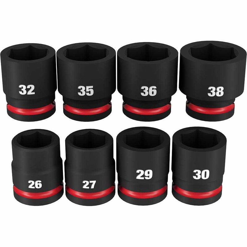 Milwaukee 49-66-7019 8PCSHOCKWAVE Impact Duty 3/4 Drive Metric Standard 6 Point Socket Set