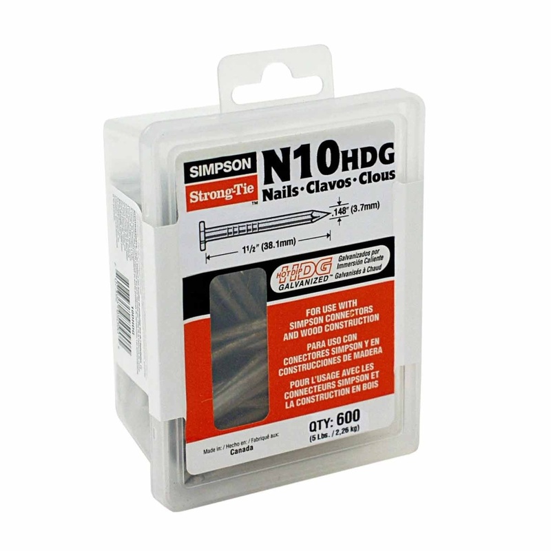 Simpson Strong-Tie N10DHDG-R (10d x 1-1/2 x 0.148) Smooth-Shank Connector Nail with HDG Coating (120 Pack)
