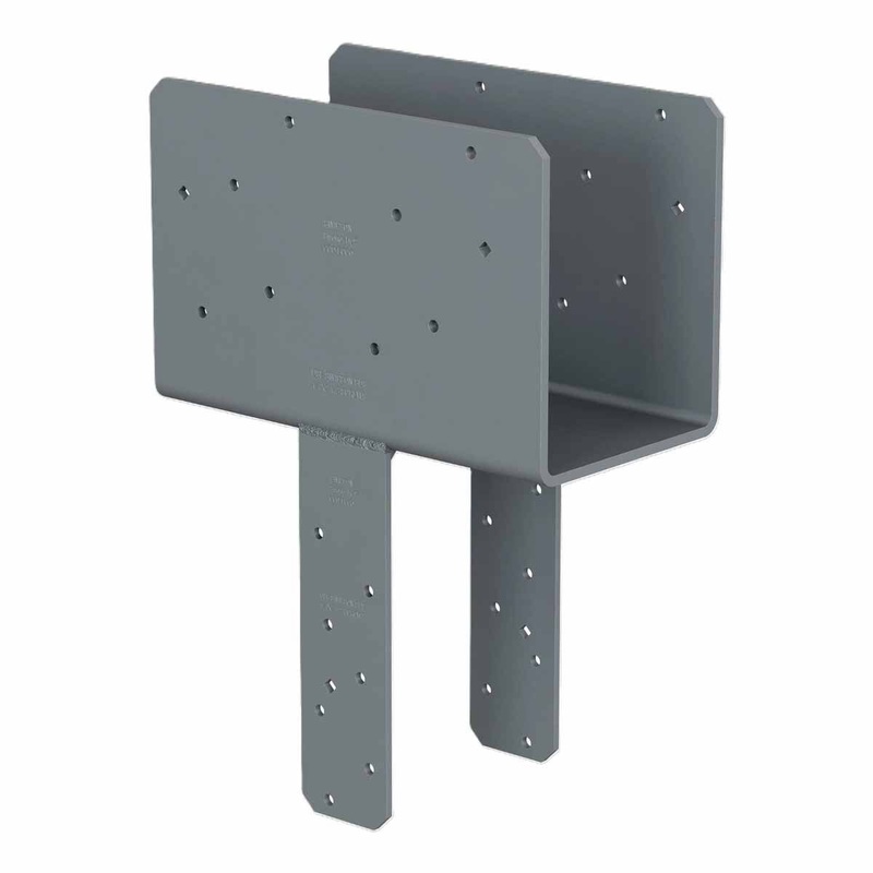 Simpson CCQ5-6SDS2.5ROT Strong-Tie Simpson Column Cap with SDS Screws for 5x Beam to 6x Post, Rotated Straps, Gray Paint