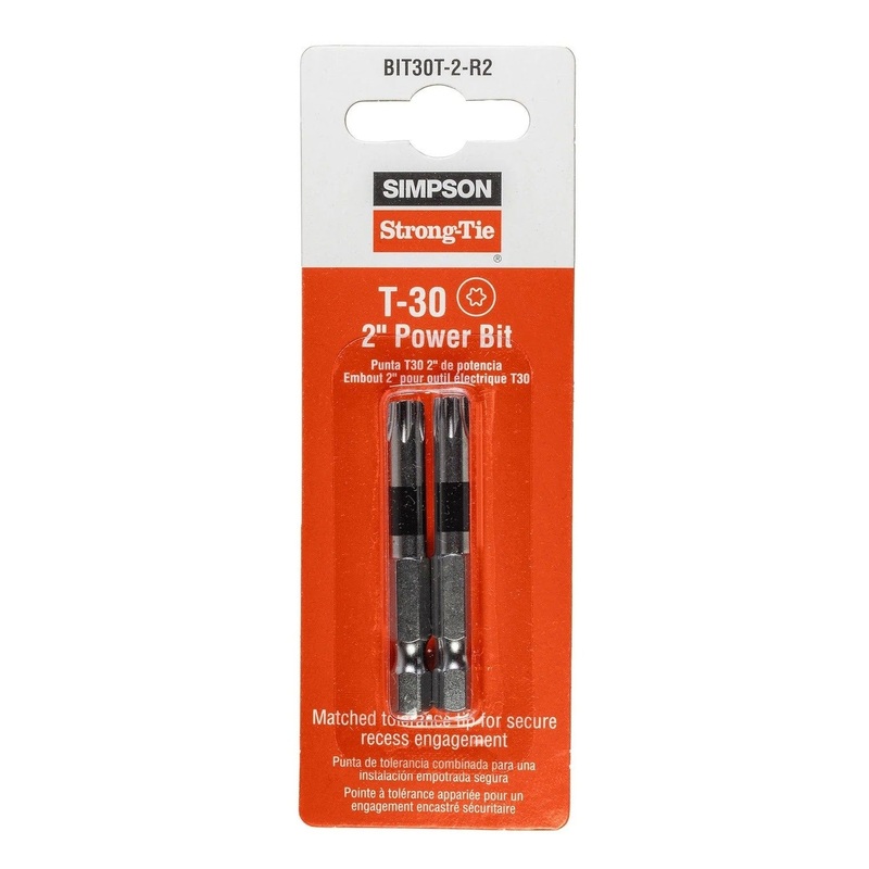 Simpson Strong-Tie BIT30T-2-R2 (T30, 2) 6-Lobe Drive Power Bits (2 Pack)