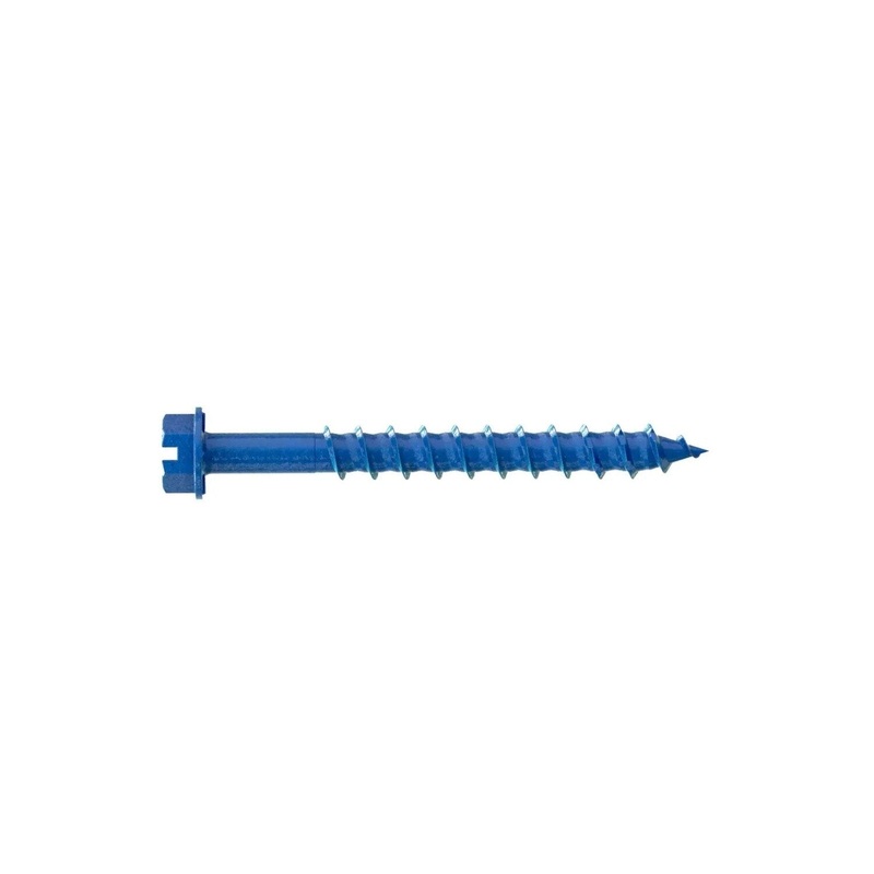 Simpson Strong-Tie TNT25214HC8 (1/4 x 2-1/4) Hex-Head Concrete and Masonry Screw, Blue (8 Pack)